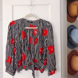 Madewell boho chic 3/4 sleeves wrap blouse